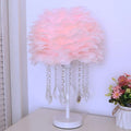 Feimefeiyou-Lámpara de mesa de cristal de plumas para sala de estar, luz de cabecera moderna para dormitorio, Art Deco, pabellón para el hogar