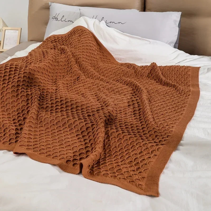 Manta de punto suave, manta de Color sólido para cama, sofá de viaje, manta chal versátil para actividades al aire libre e interior, venta al por mayor