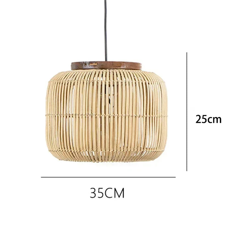 Lámpara Colgante de Mimbre Japonés Estilo Wabi Sabi, Lámpara de Techo para Salón de Té, Restaurante, Sala de Estar, Decoración del Hogar