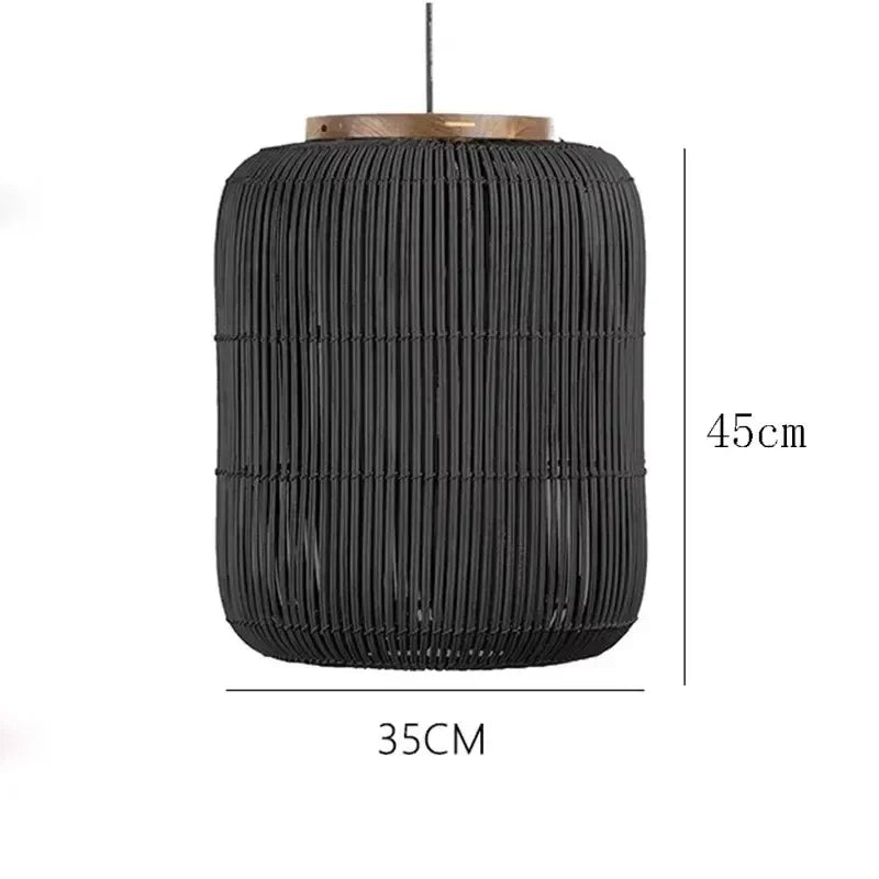 Lámpara Colgante de Mimbre Japonés Estilo Wabi Sabi, Lámpara de Techo para Salón de Té, Restaurante, Sala de Estar, Decoración del Hogar