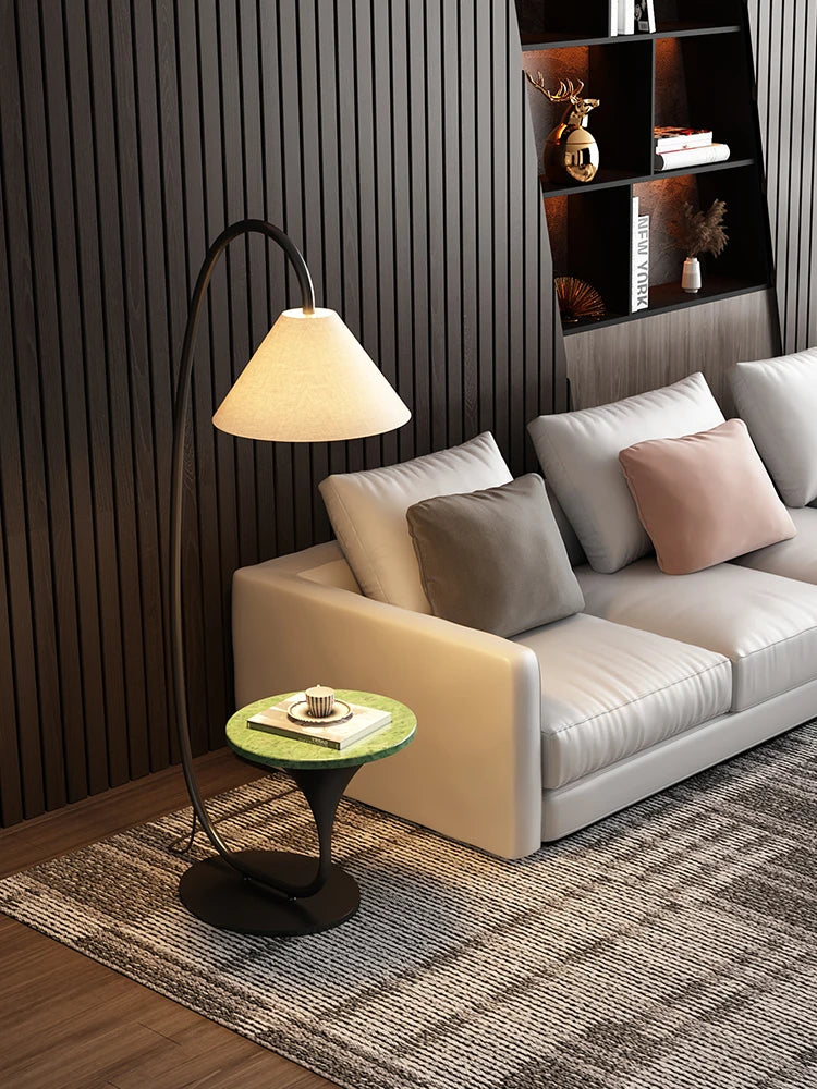 Lámpara de pesca nórdica moderna de alta gama, lámpara de pie para sala de estar, sofá, lámpara de pie lateral, lámpara de estante antigua, luz de suelo decorativa LED
