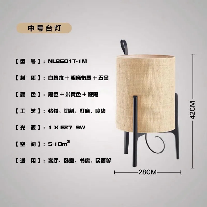 Lámpara de pie de tela de columna del sudeste asiático, luces led de madera para sala de estar, dormitorio, decoración del hogar, sala de estar, lámpara trípode de Hotel