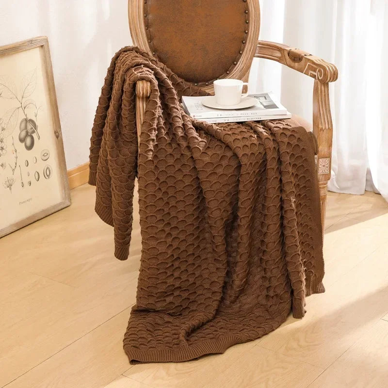 Manta de punto suave, manta de Color sólido para cama, sofá de viaje, manta chal versátil para actividades al aire libre e interior, venta al por mayor