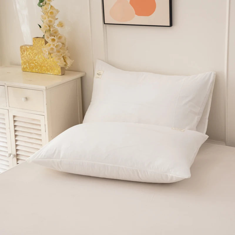 Juego de cama de 4 piezas blanco ultrasuave de poliéster grueso, 110g, minimalista japonés, suave, cómodo, transpirable, juego de cama de color sólido, juego de edredón simple de estilo nórdico, adecuado para dormitorio