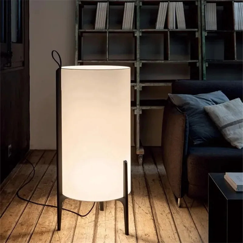 Lámpara de pie de tela de columna del sudeste asiático, luces led de madera para sala de estar, dormitorio, decoración del hogar, sala de estar, lámpara trípode de Hotel