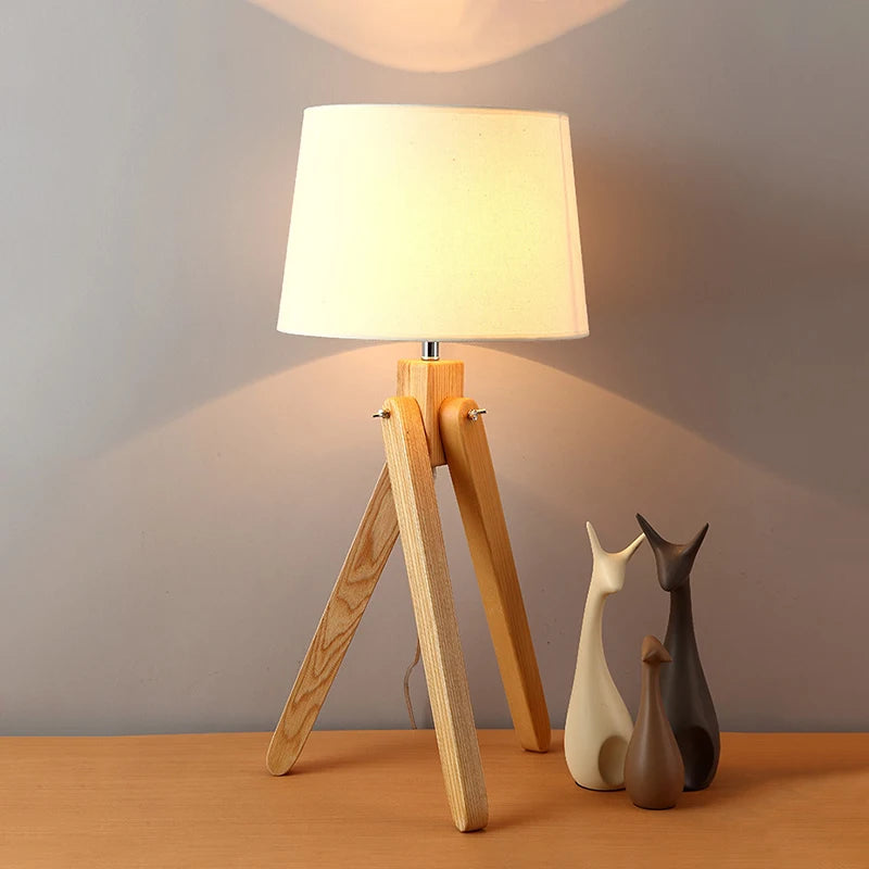 Lámparas de suelo hechas en madera de estilo nórdico para sala de estar, lámparas de pie con trípode para sala de estar, dormitorio, iluminación interior del hogar, accesorio moderno