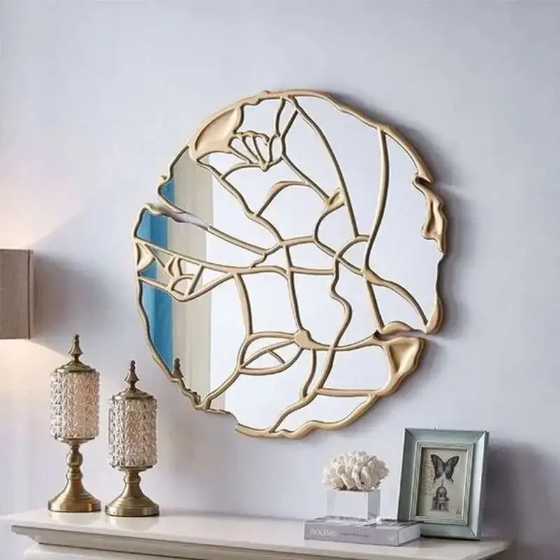 Espejos decorativos nórdicos de lujo para pared, espejos decorativos minimalistas y creativos, decoración Irregular para sala de estar WZ50DM