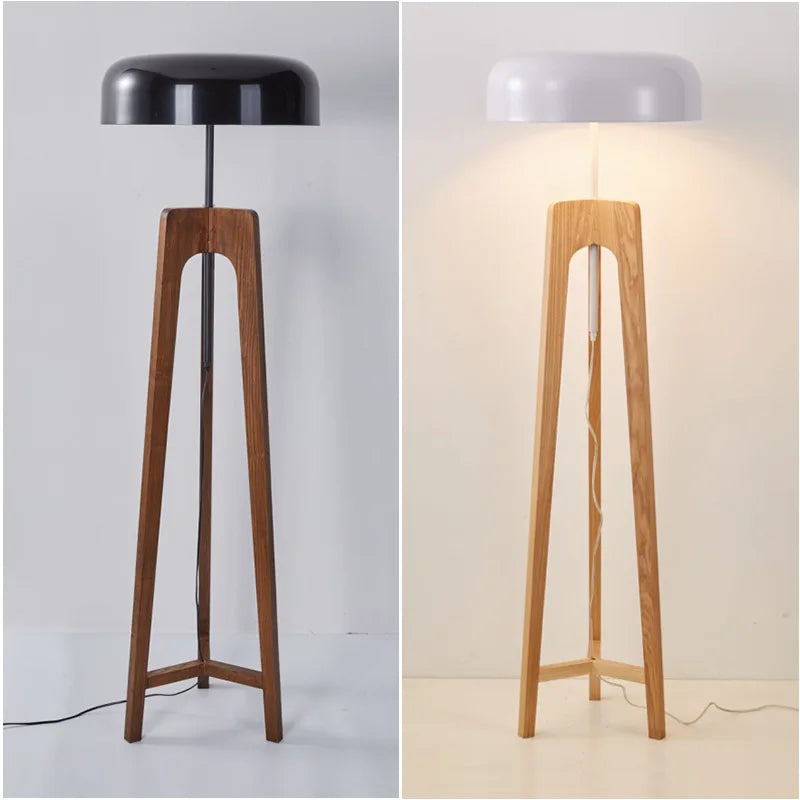 Pileo-Lámpara de pie de madera clásica para Hotel, dormitorio, sala de estar, hogar, Art Deco, trípode, seta, lámpara de mesa
