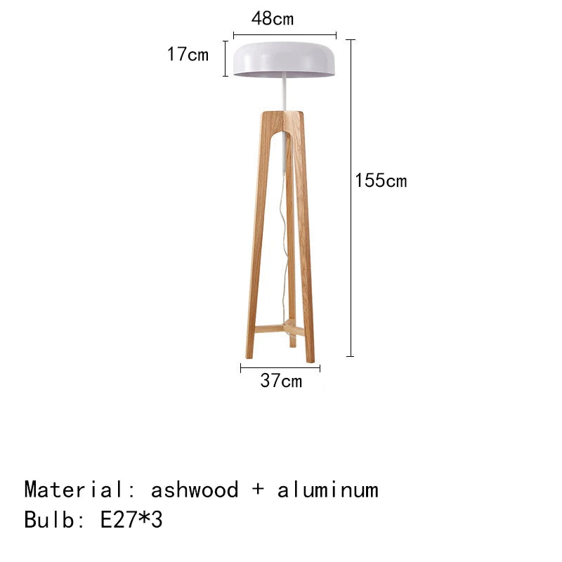 Pileo-Lámpara de pie de madera clásica para Hotel, dormitorio, sala de estar, hogar, Art Deco, trípode, seta, lámpara de mesa
