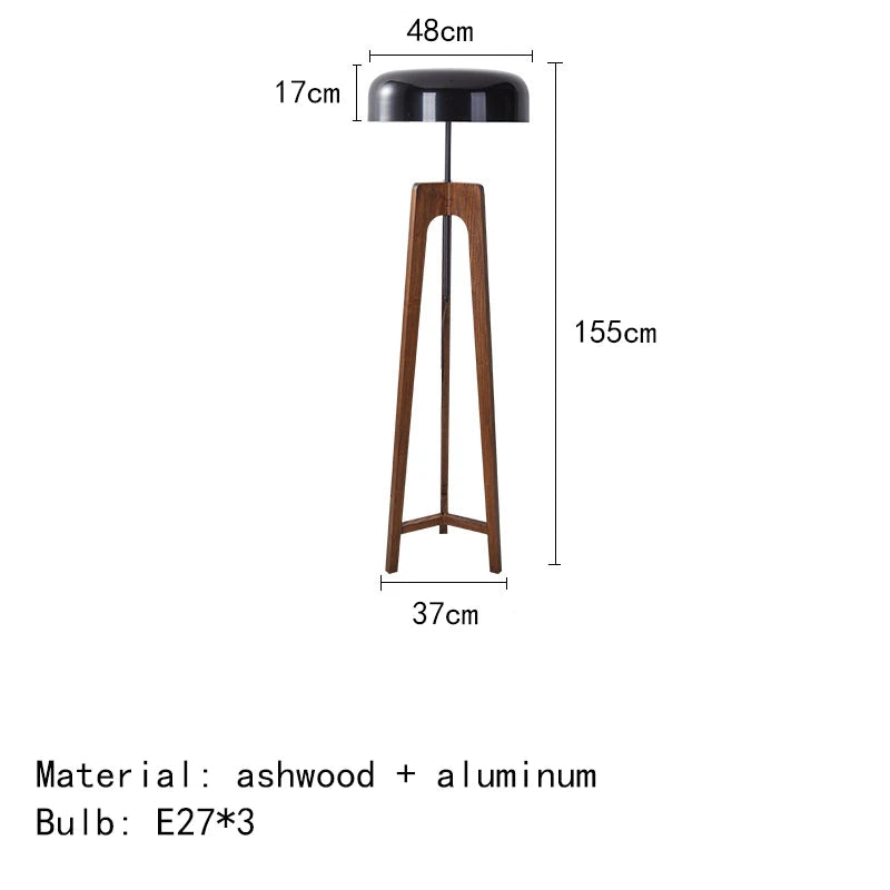 Pileo-Lámpara de pie de madera clásica para Hotel, dormitorio, sala de estar, hogar, Art Deco, trípode, seta, lámpara de mesa