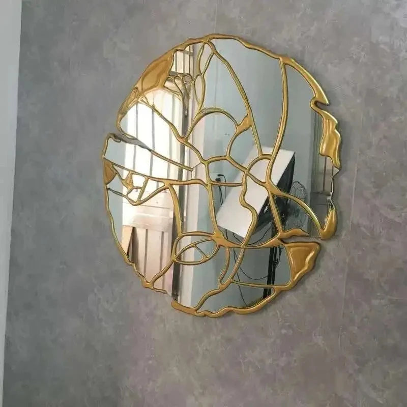 Espejos decorativos nórdicos de lujo para pared, espejos decorativos minimalistas y creativos, decoración Irregular para sala de estar WZ50DM