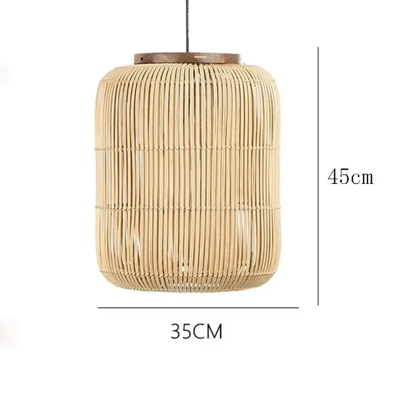 Lámpara Colgante de Mimbre Japonés Estilo Wabi Sabi, Lámpara de Techo para Salón de Té, Restaurante, Sala de Estar, Decoración del Hogar