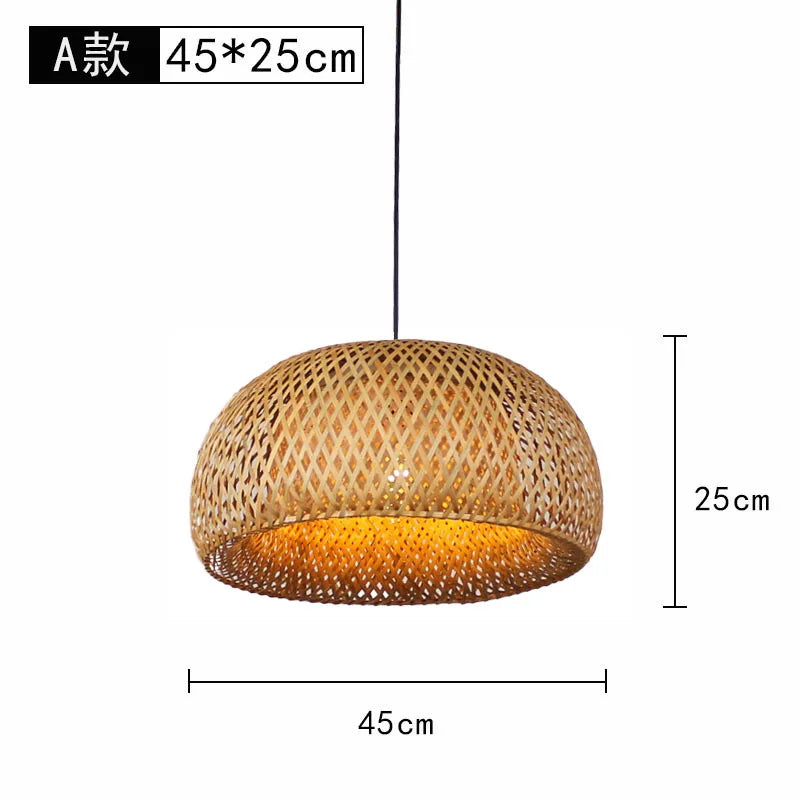 Lámpara de araña tejida de bambú ZK20, 60/50/40cm, lámpara colgante de luz de techo LED, accesorios de lámpara tejida de ratán, decoraciones para el hogar y el dormitorio