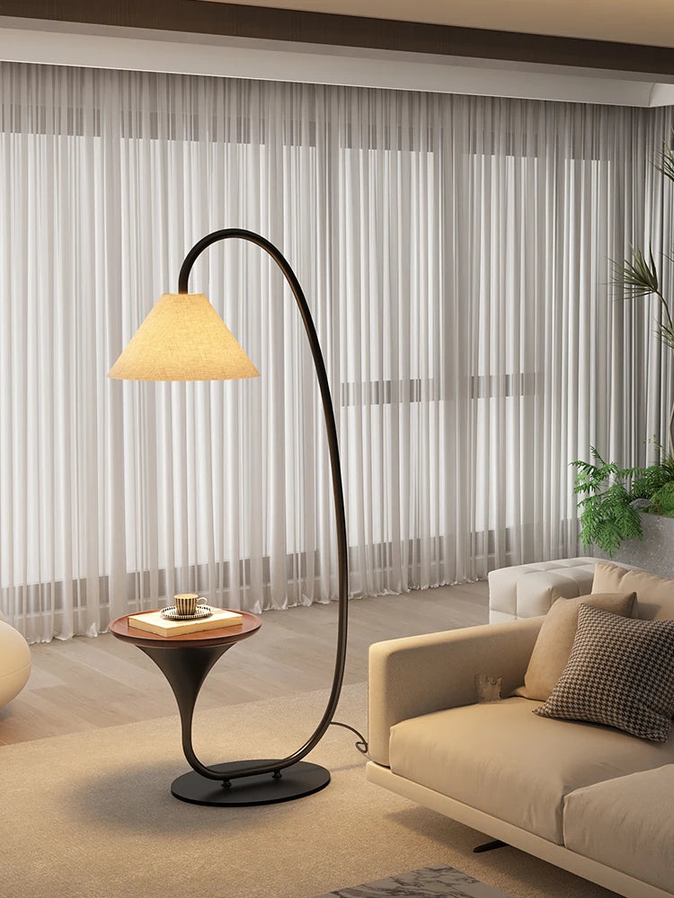 Lámpara de pesca nórdica moderna de alta gama, lámpara de pie para sala de estar, sofá, lámpara de pie lateral, lámpara de estante antigua, luz de suelo decorativa LED