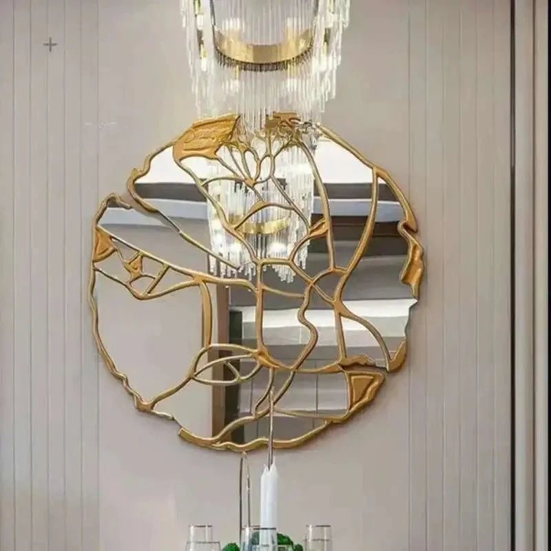 Espejos decorativos nórdicos de lujo para pared, espejos decorativos minimalistas y creativos, decoración Irregular para sala de estar WZ50DM
