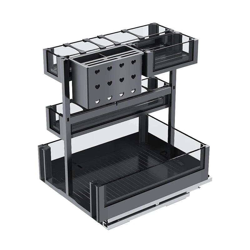 Organizador extraíble para gabinete de cocina, cesta deslizable para especias
