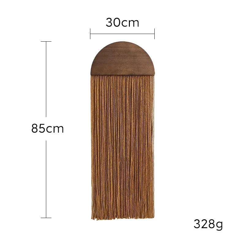 Decoración de pared bohemia de media luna hecha a mano, macramé colorido, tapices de pared con arte de pared de madera Natural para decoración de dormitorio y sala de estar