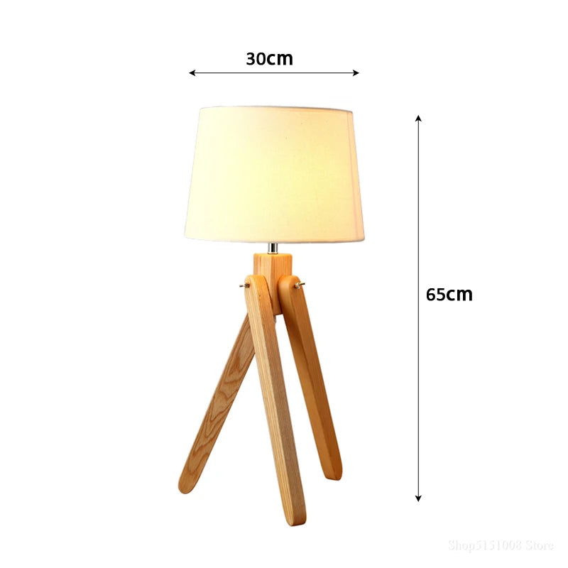 Lámparas de suelo hechas en madera de estilo nórdico para sala de estar, lámparas de pie con trípode para sala de estar, dormitorio, iluminación interior del hogar, accesorio moderno