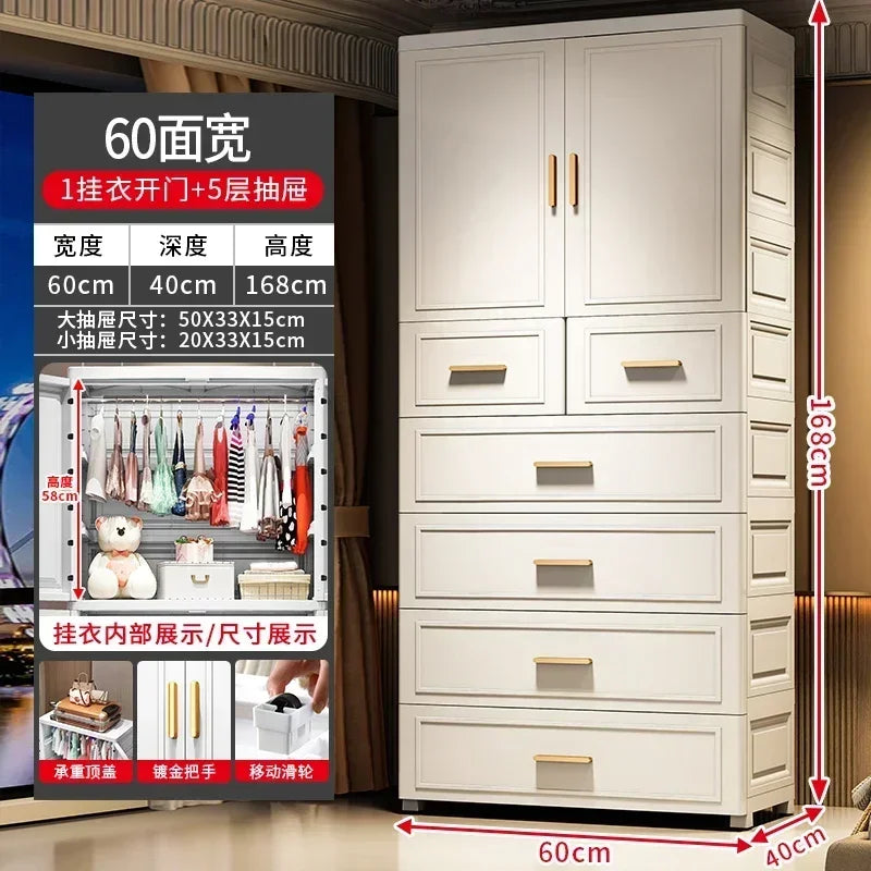 Armario plegable de dos puertas de 70 cm de ancho