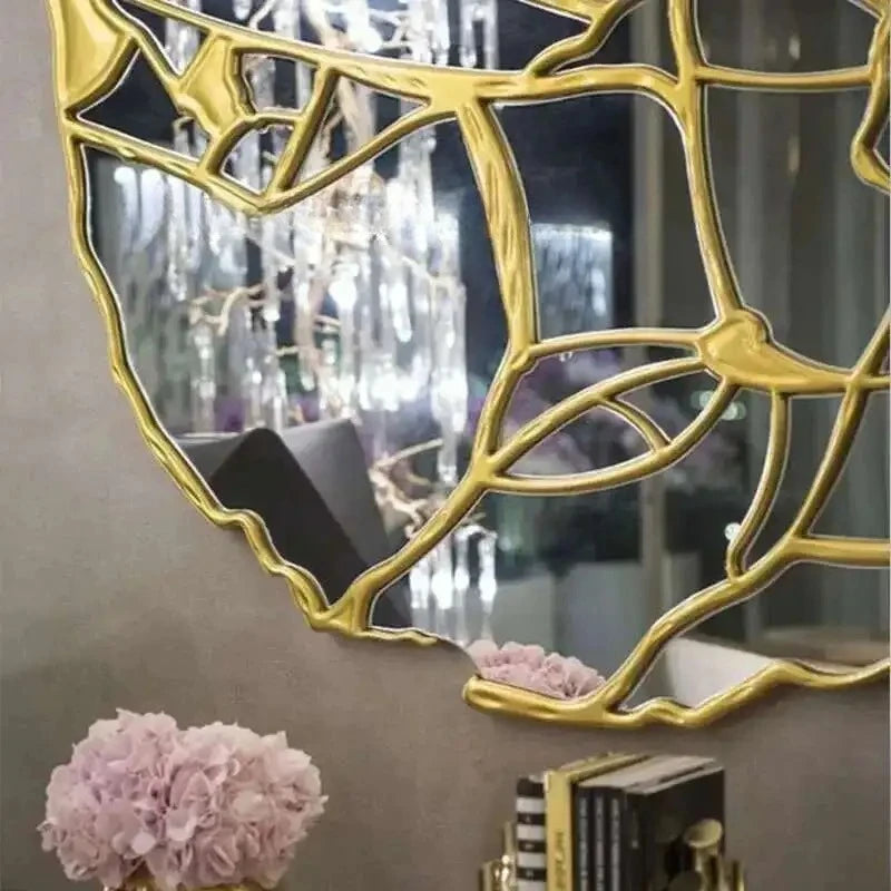 Espejos decorativos nórdicos de lujo para pared, espejos decorativos minimalistas y creativos, decoración Irregular para sala de estar WZ50DM
