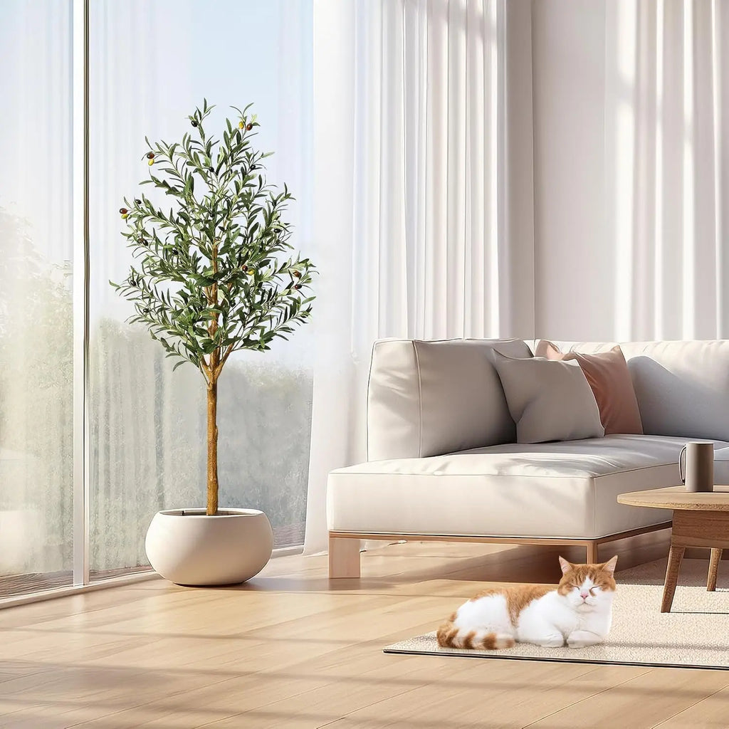 1 ud./2 uds. Olivo Artificial de 4 pies/5 pies/6 pies, plantas artificiales grandes, plantas de plástico falsas en maceta para decoración del dormitorio del hogar