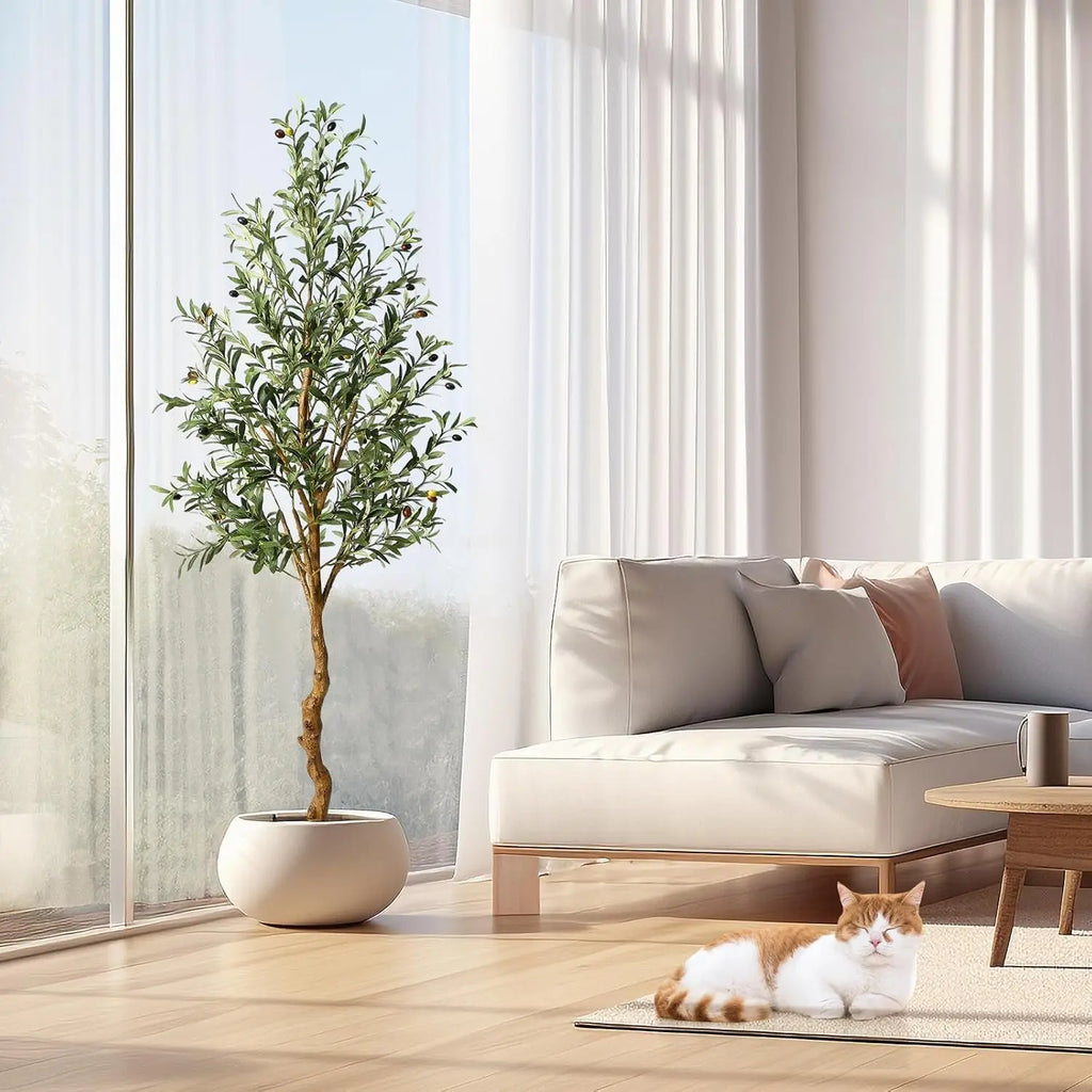 1 ud./2 uds. Olivo Artificial de 4 pies/5 pies/6 pies, plantas artificiales grandes, plantas de plástico falsas en maceta para decoración del dormitorio del hogar