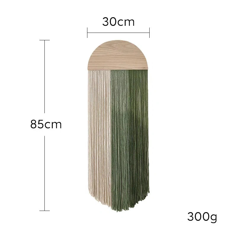 Decoración de pared bohemia de media luna hecha a mano, macramé colorido, tapices de pared con arte de pared de madera Natural para decoración de dormitorio y sala de estar