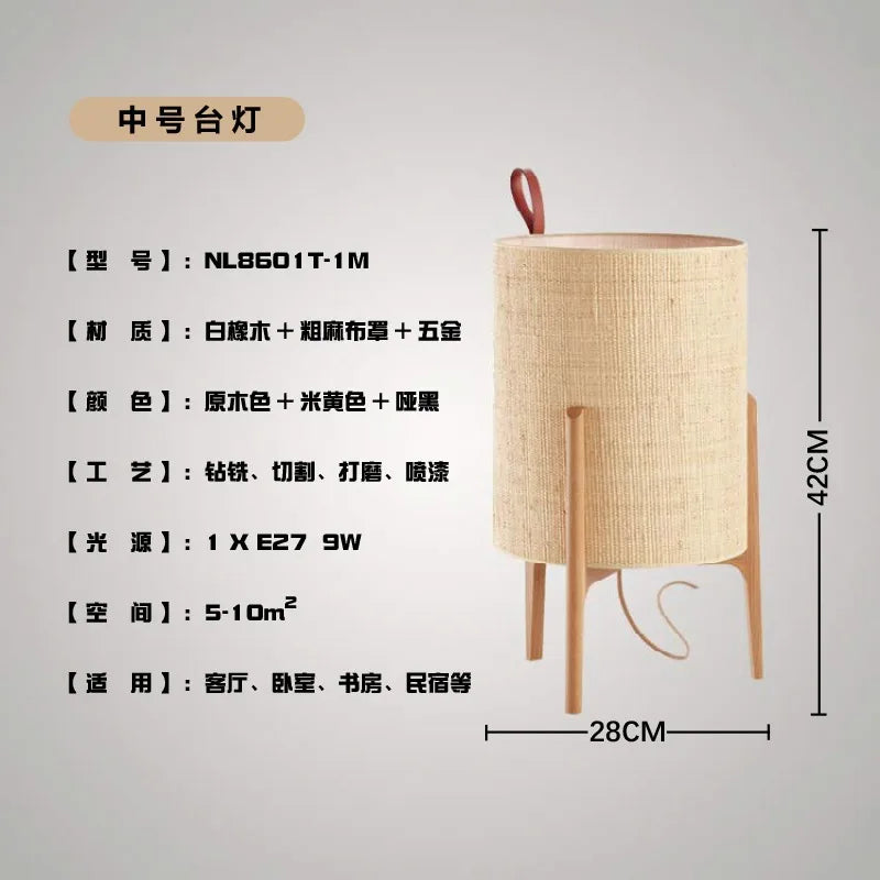 Lámpara de pie de tela de columna del sudeste asiático, luces led de madera para sala de estar, dormitorio, decoración del hogar, sala de estar, lámpara trípode de Hotel