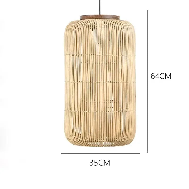 Lámpara Colgante de Mimbre Japonés Estilo Wabi Sabi, Lámpara de Techo para Salón de Té, Restaurante, Sala de Estar, Decoración del Hogar