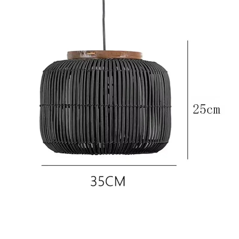Lámpara Colgante de Mimbre Japonés Estilo Wabi Sabi, Lámpara de Techo para Salón de Té, Restaurante, Sala de Estar, Decoración del Hogar