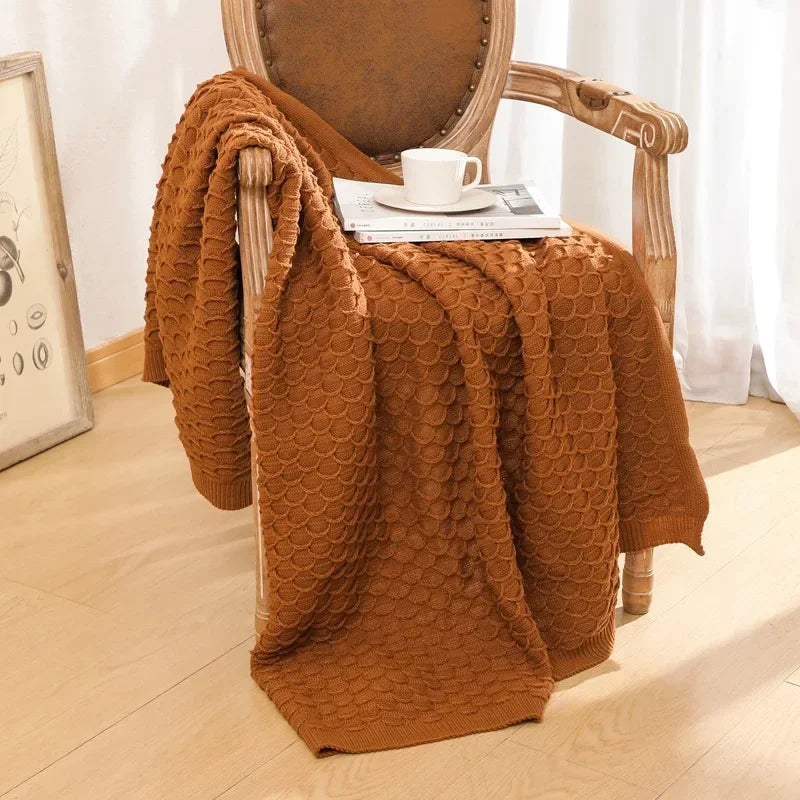 Manta de punto suave, manta de Color sólido para cama, sofá de viaje, manta chal versátil para actividades al aire libre e interior, venta al por mayor