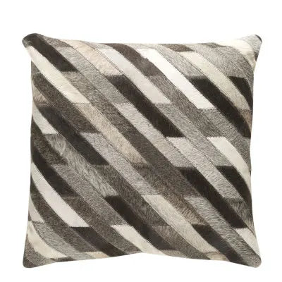Funda de cojín 100% piel de vaca auténtica 45x45, funda de almohada de lujo color crema y marrón para decoración del hogar
