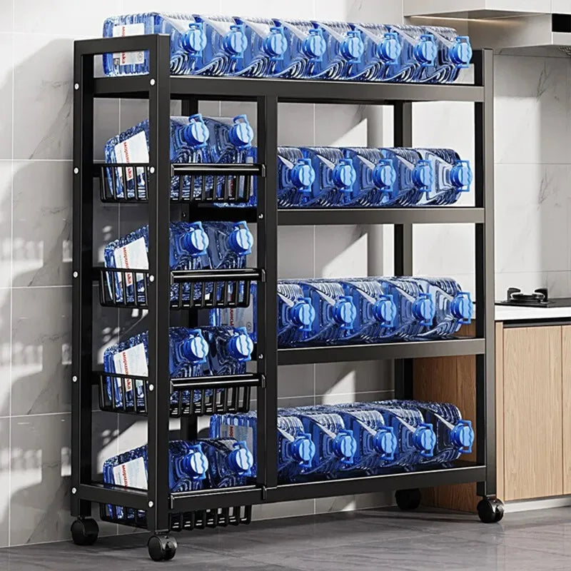 Estante de almacenamiento de cocina multifuncional, estante de almacenamiento móvil, utilizado para horno microondas de frutas, estante de almacenamiento de cocina