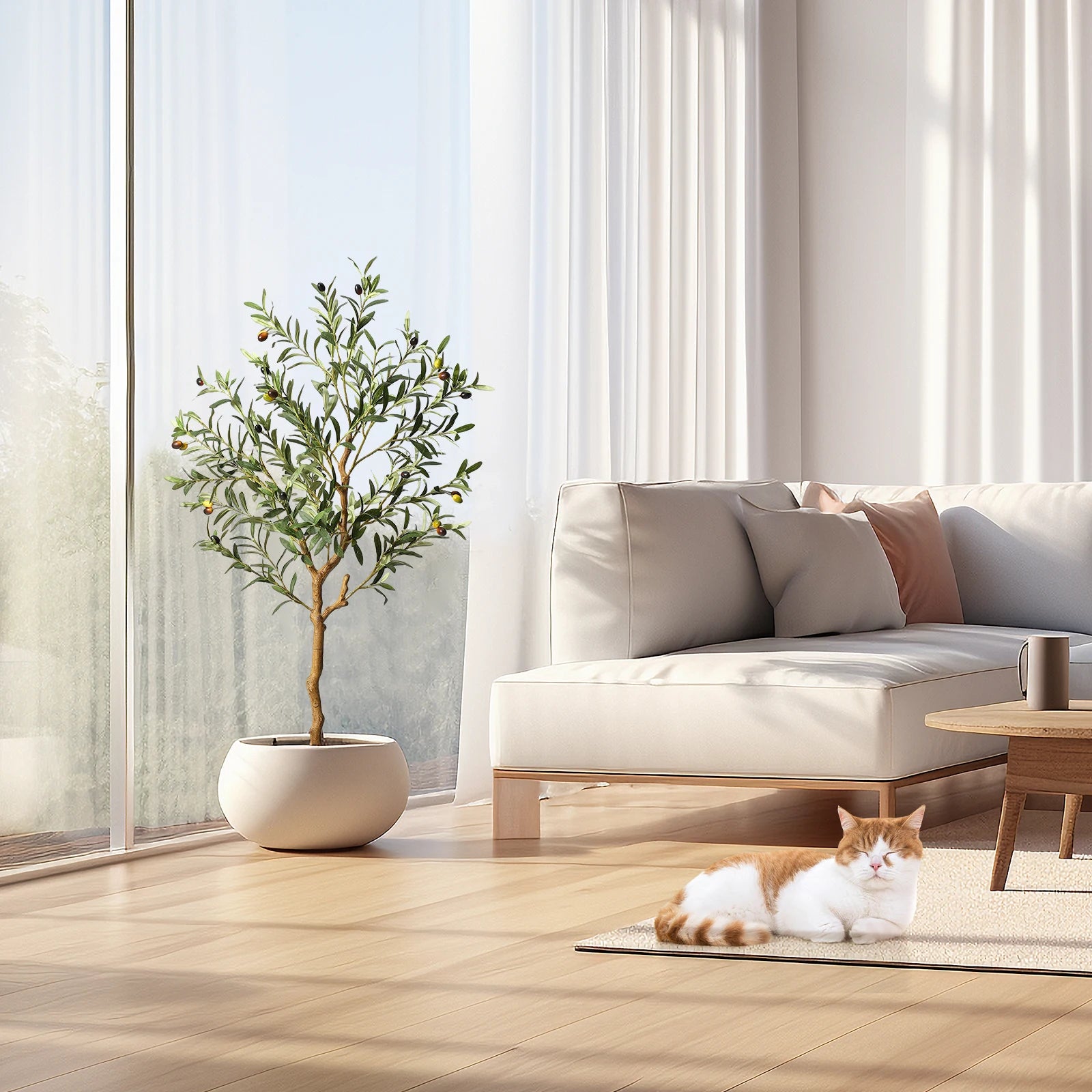 1 ud./2 uds. Olivo Artificial de 4 pies/5 pies/6 pies, plantas artificiales grandes, plantas de plástico falsas en maceta para decoración del dormitorio del hogar
