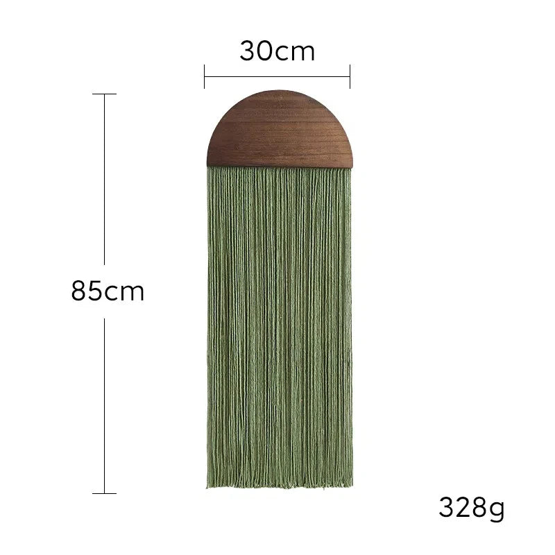 Decoración de pared bohemia de media luna hecha a mano, macramé colorido, tapices de pared con arte de pared de madera Natural para decoración de dormitorio y sala de estar