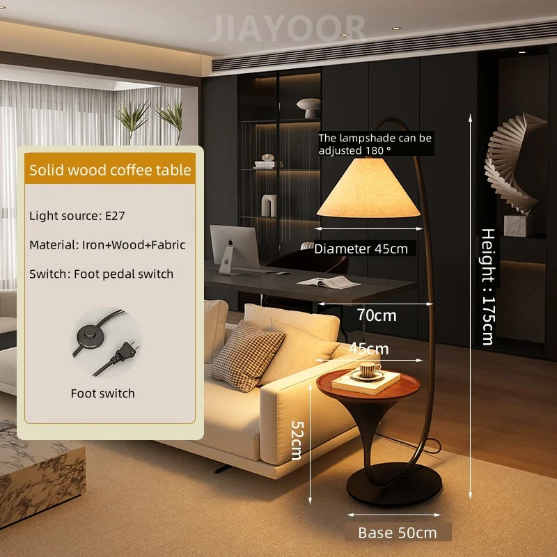 Lámpara de pesca nórdica moderna de alta gama, lámpara de pie para sala de estar, sofá, lámpara de pie lateral, lámpara de estante antigua, luz de suelo decorativa LED