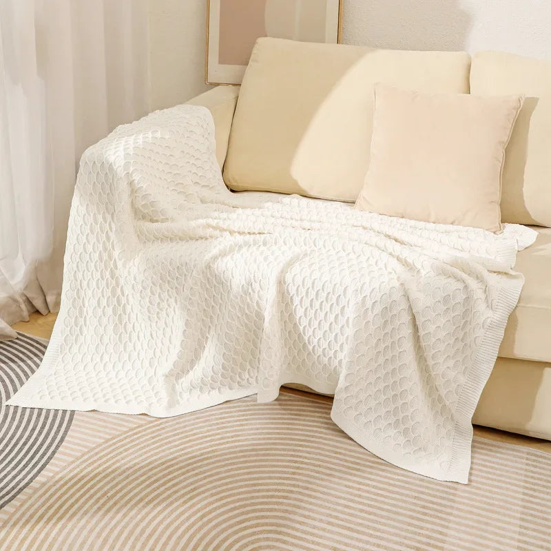 Manta de punto suave, manta de Color sólido para cama, sofá de viaje, manta chal versátil para actividades al aire libre e interior, venta al por mayor