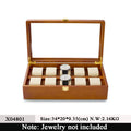 Oirlv, caja organizadora de joyería de madera maciza con 10 rejillas, soporte para reloj, estuche de almacenamiento, caja expositora para hombre y mujer, regalos para hombre