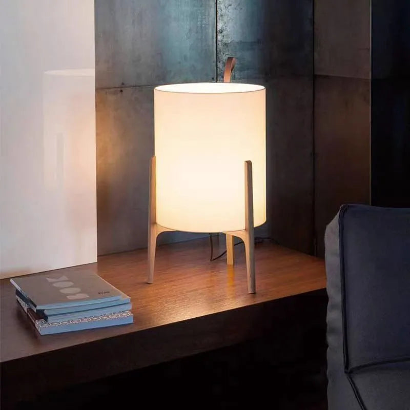 Lámpara de pie de tela de columna del sudeste asiático, luces led de madera para sala de estar, dormitorio, decoración del hogar, sala de estar, lámpara trípode de Hotel